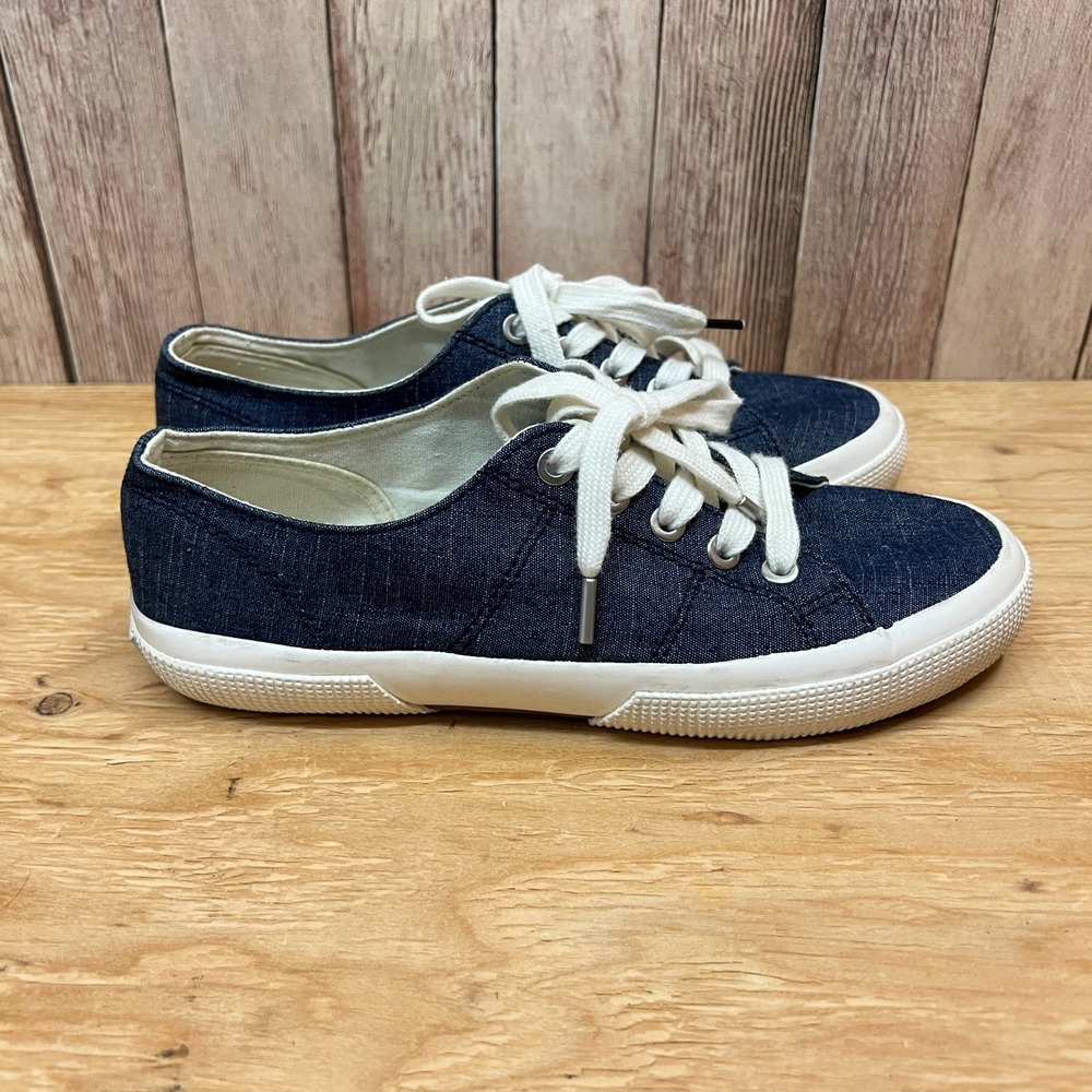 Lauren Ralph Lauren Jolie Chambray Denim Sneakers Womens Size 6B Blue Low Top